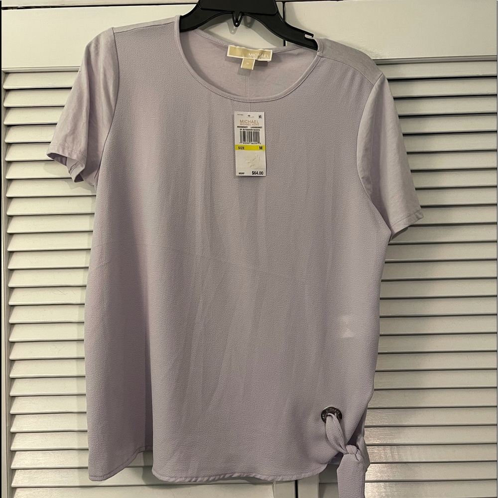 Michael Kors Lavender top with side tie size M